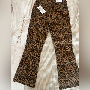 Seven for ManKind Leopard kick flare pants